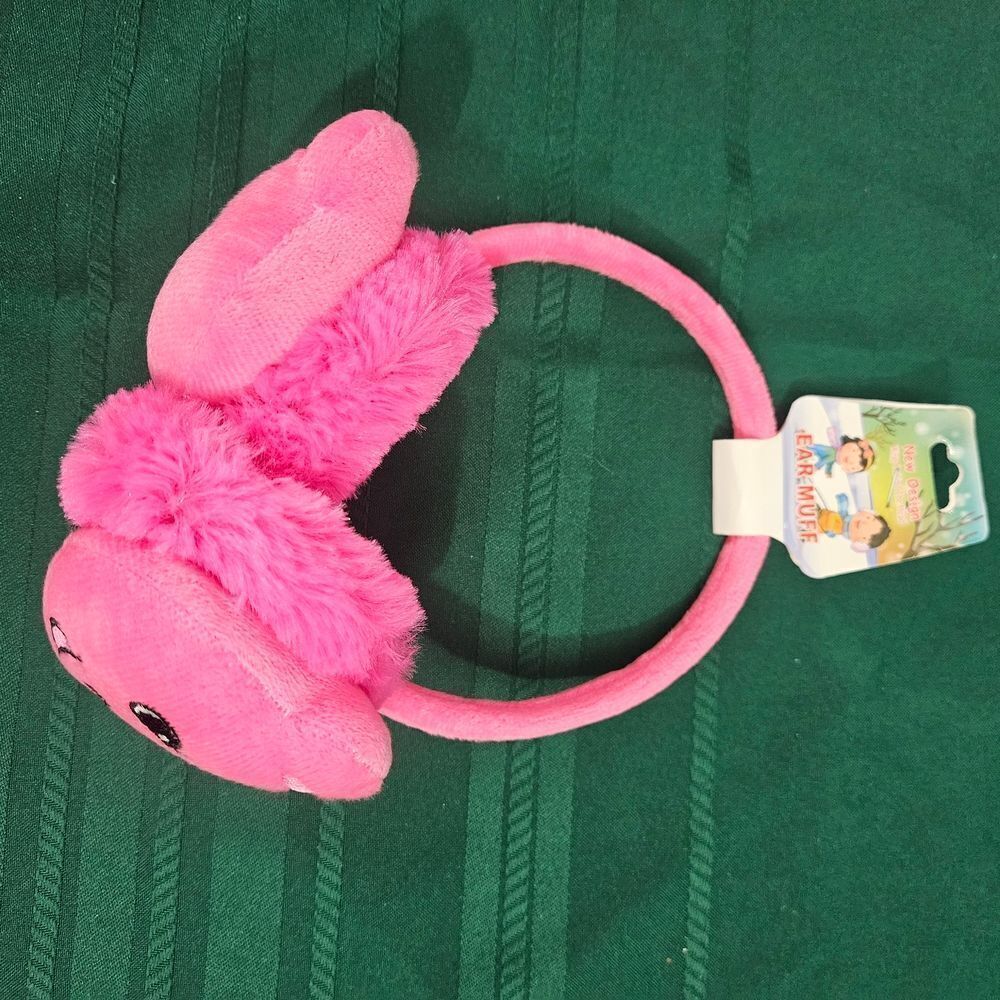 2/$15 Kids Ear Muffs Pink Plush Bear New - Picture 5 of 6